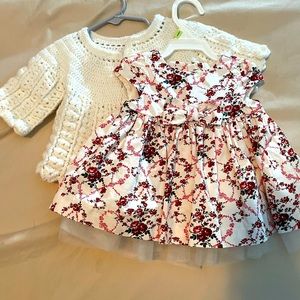 Janie & Jack Christmas outfit with handmade cardigan